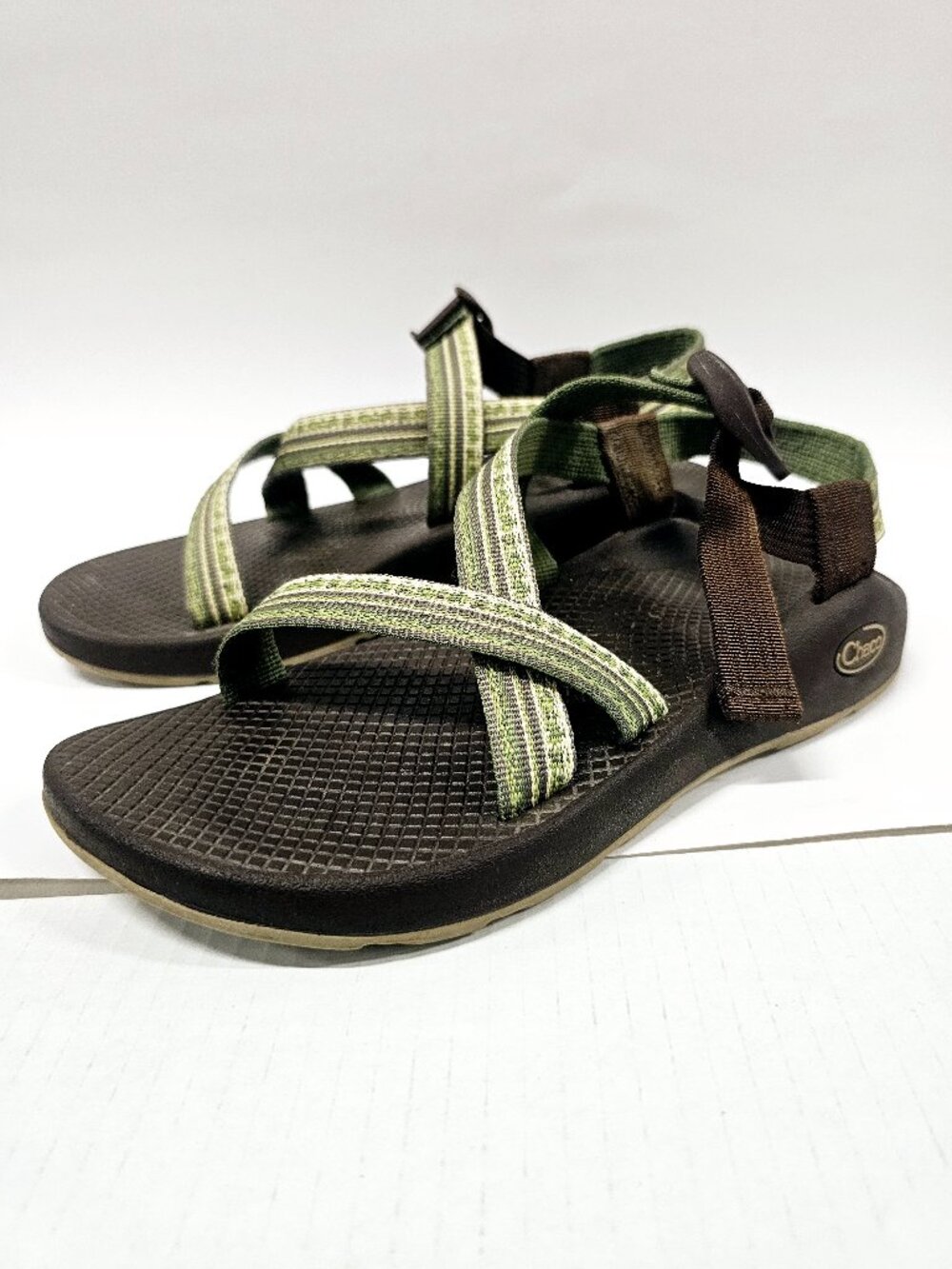 Chaco Z/1 Classic Sport Sandal Green Jacquard Web Size 8